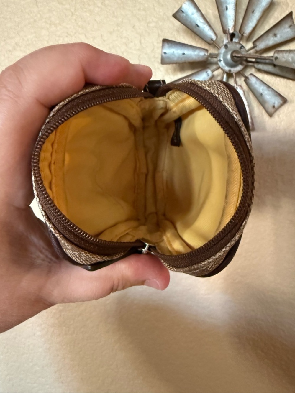 Coach Brown Signature Stripe Crossbody Phone Case - Picture 8 of 10